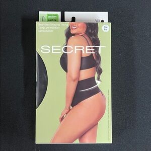SECRET Black Seamless Shaping Thong S/M NWT